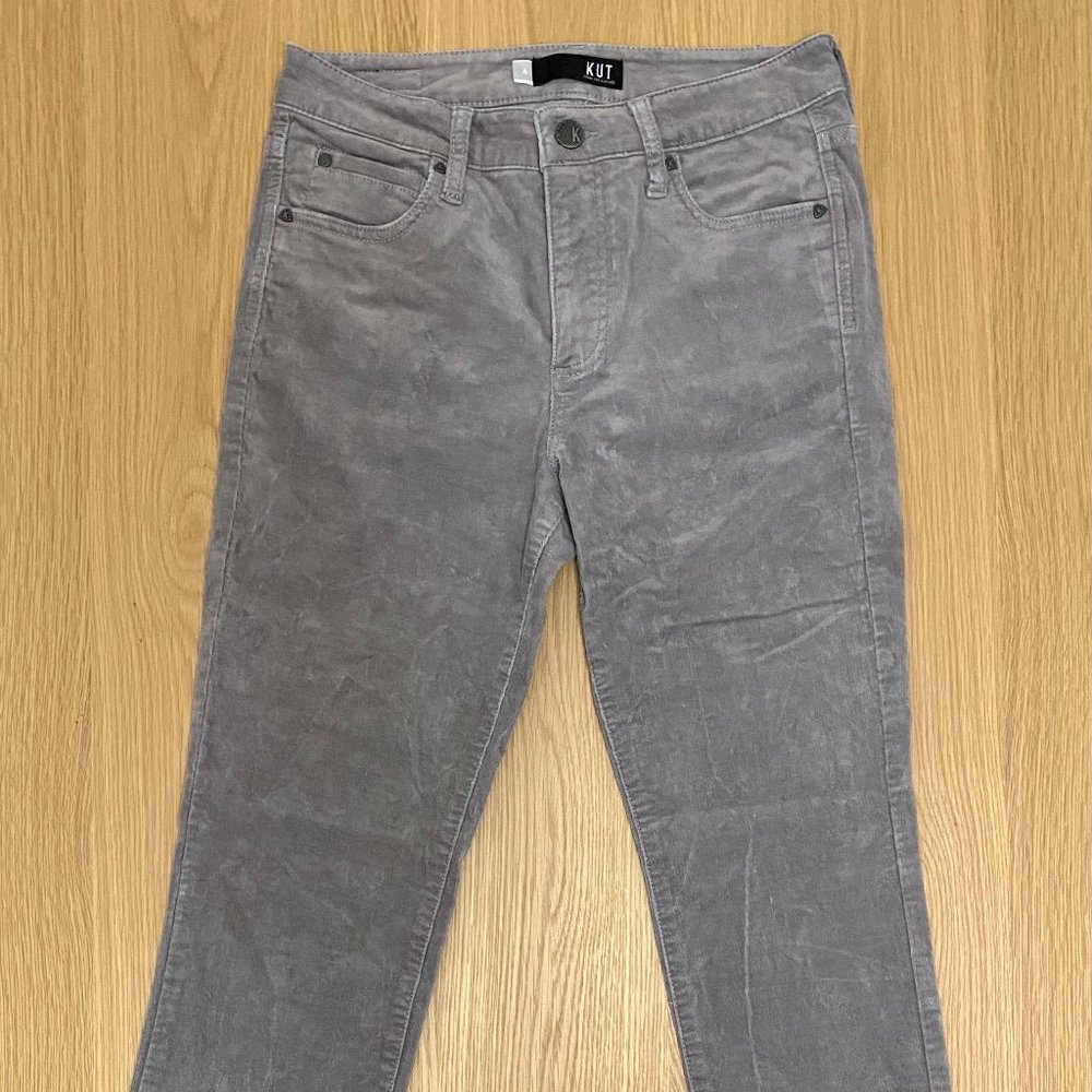 Kut from the Kloth High-Rise Skinny Corduroys – Gray, S4
